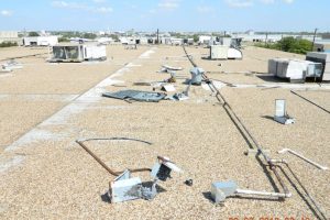 Rooftop equipment damaged by vandalism.