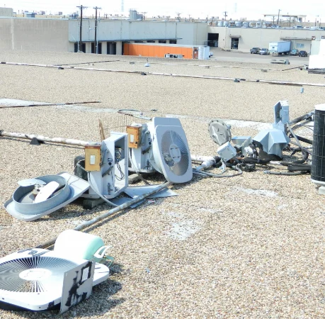 Vandalism on commercial roof