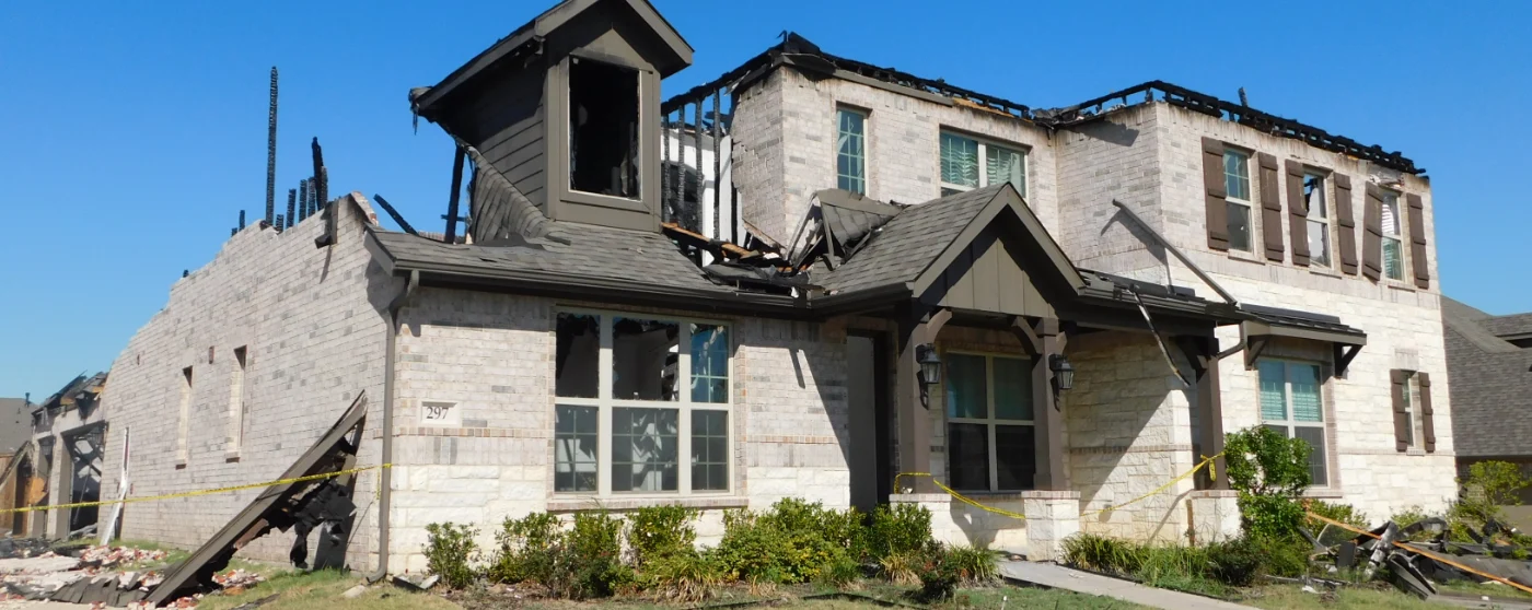 House burned by fire