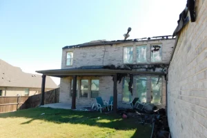 Fire damage to home