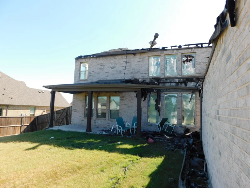 Fire damage to home