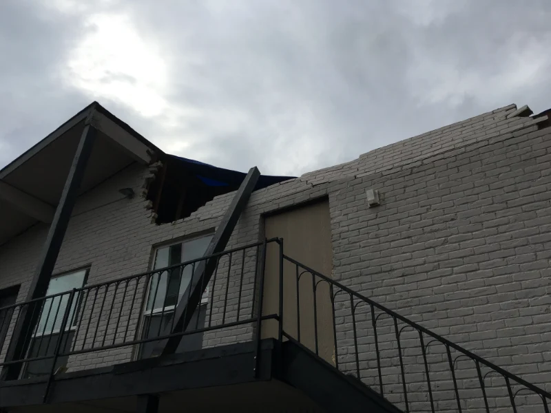 Fire damage to a home